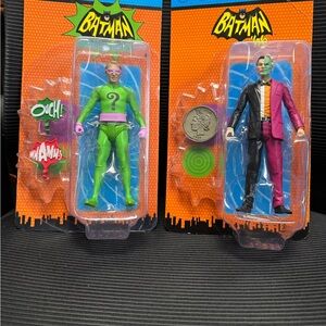 The Riddler and Two-Face action figures, Mcfarlane toys.